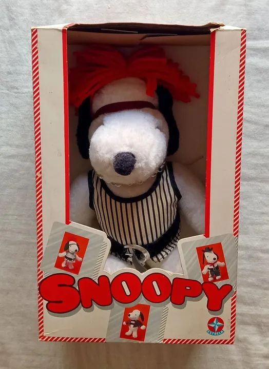 Boneco Pelúcia Snoopy Rock Estrela Anos 60 Raro Na Caixa