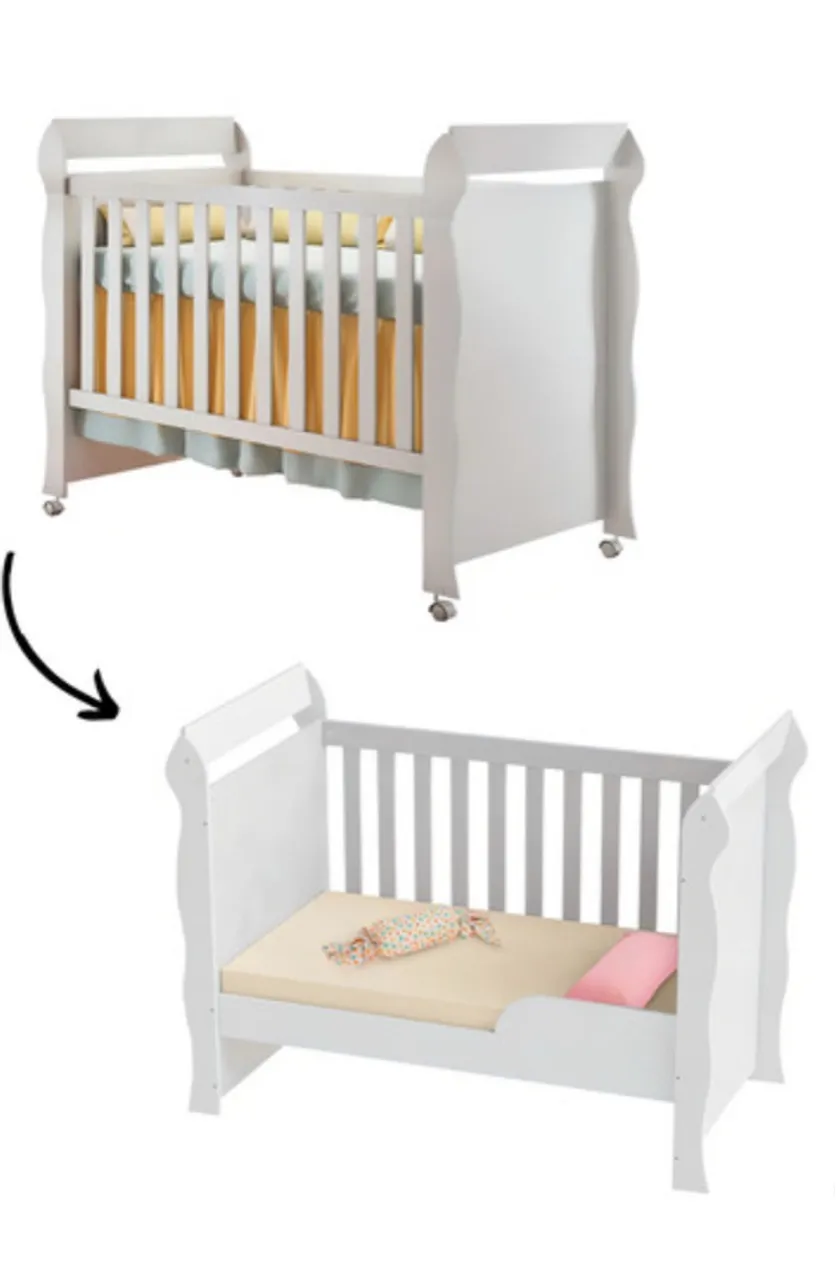 Berço branco com design moderno