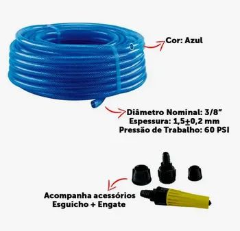 Mangueira Trançada com 10m Slim com Engate+esguicho z1303 - Foto 2