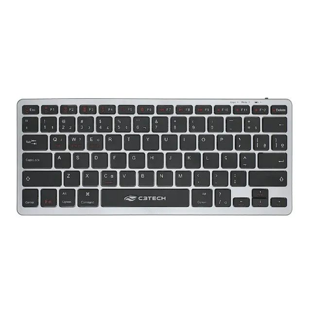 Teclado Sem Fio Bluetooth C3Tech K-BT50BK Recarregável - WZetta