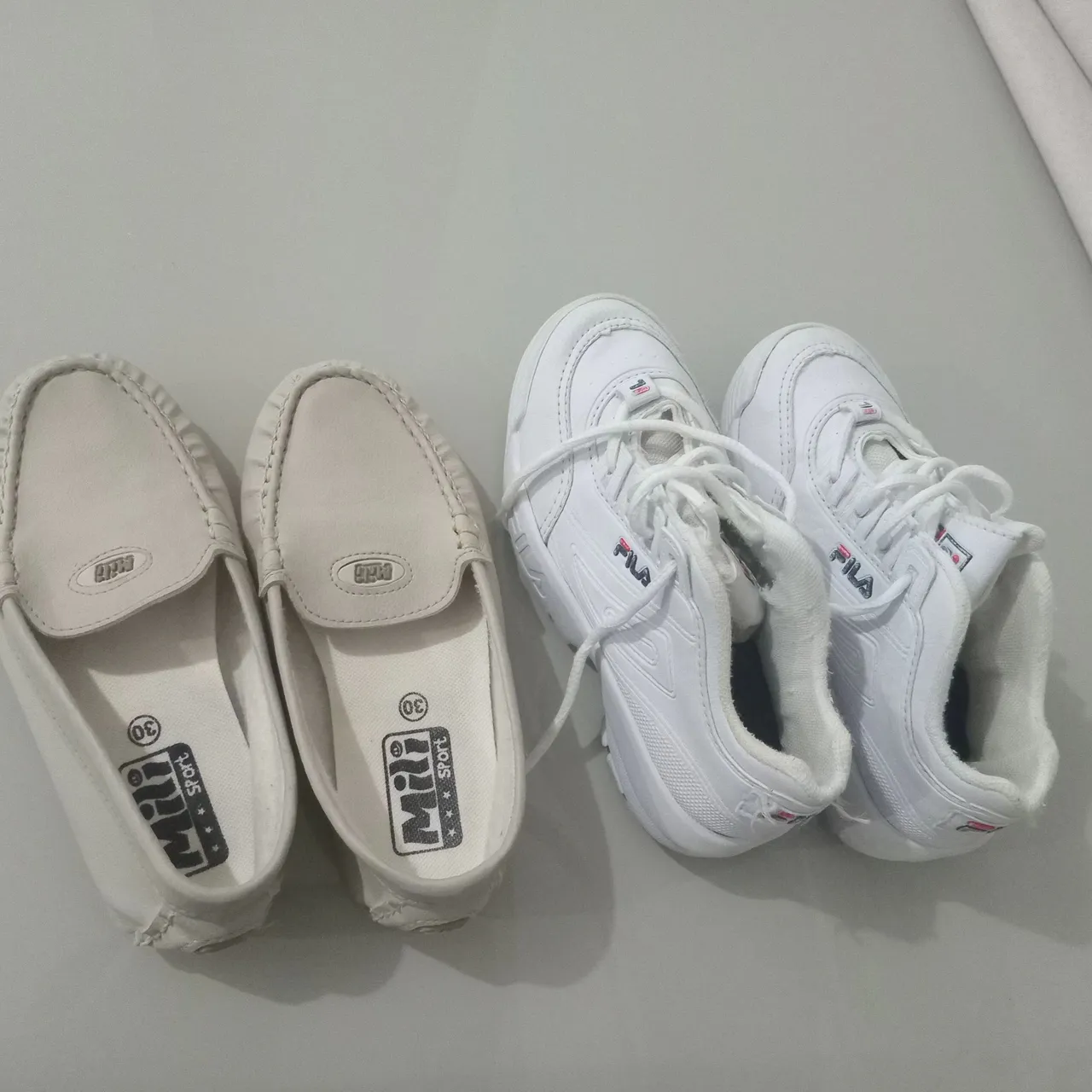 Tênis Fila e Mocassim 