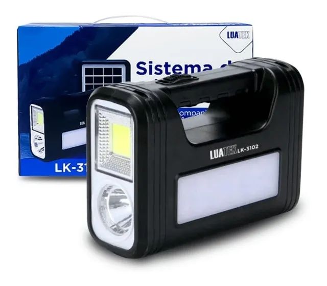 Placa Solar Com 3 Lâmpadas Led Lanterna Carrega Celular Som