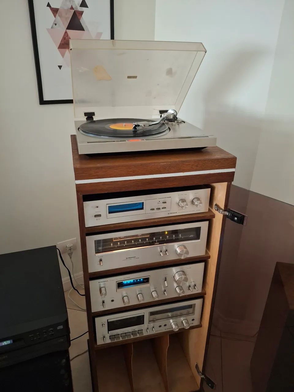 Aparelho de som completo Pioneer com caixas Polyvox  SC-12-E