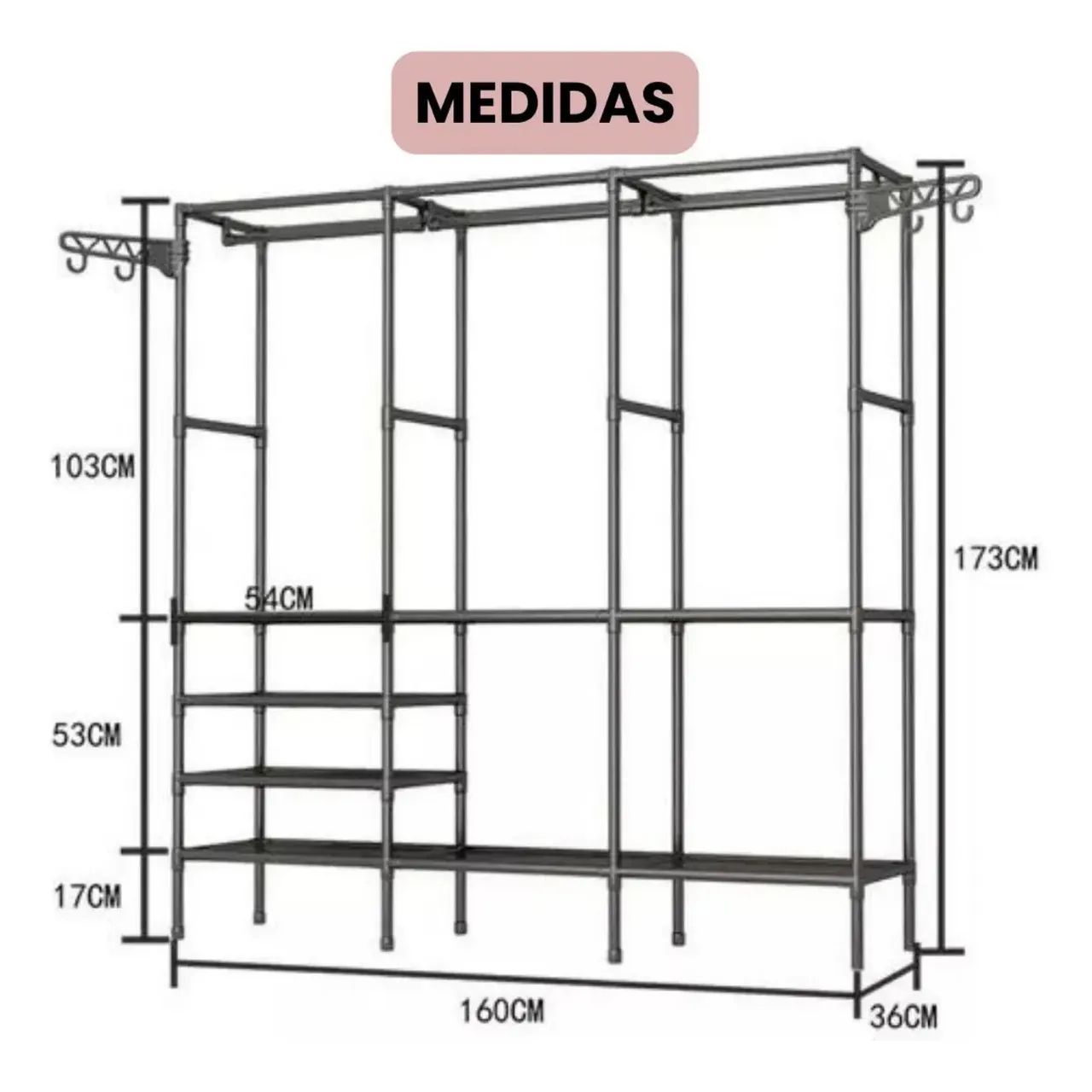 arara para roupas 