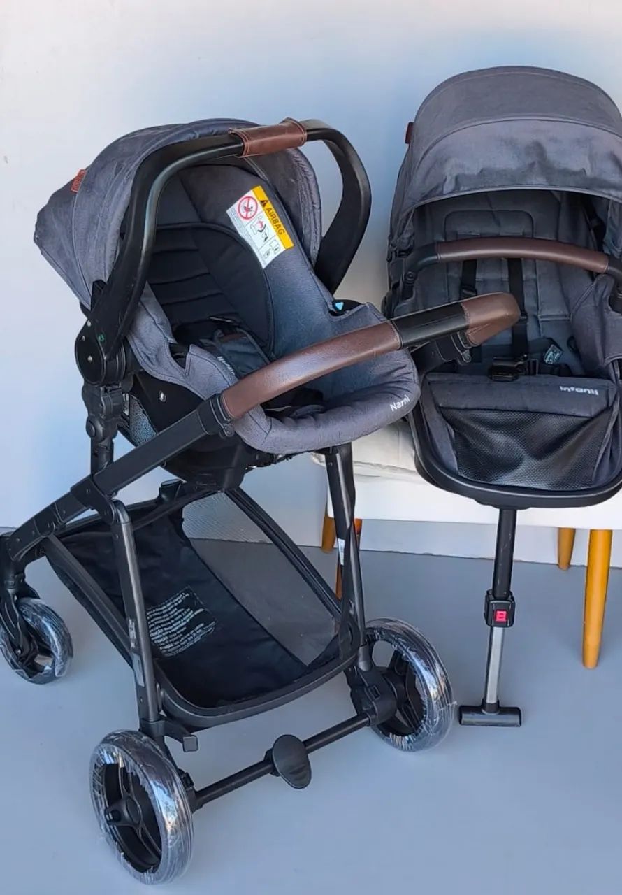 Conjunto Carrinho Moisés e Bebê conforto com Base e Isofix - Foto 3