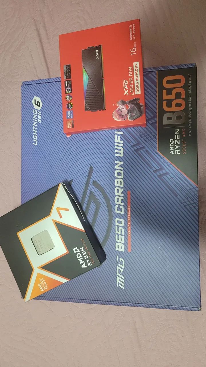 Kit upgrade ryzen 7 9800x3d 32gb ram Placa-mãe premium