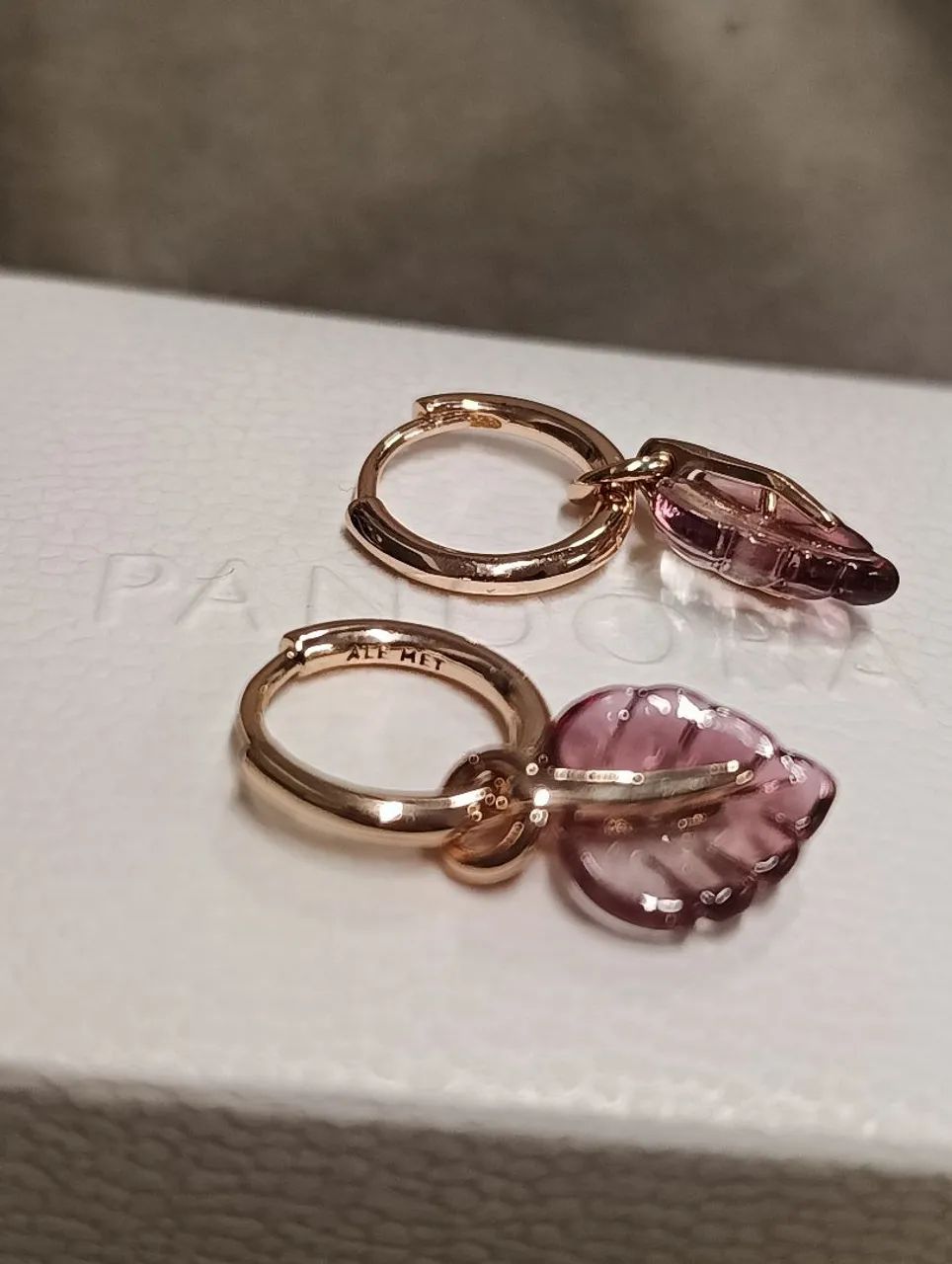 Brinco rose folha murano  - Foto 3
