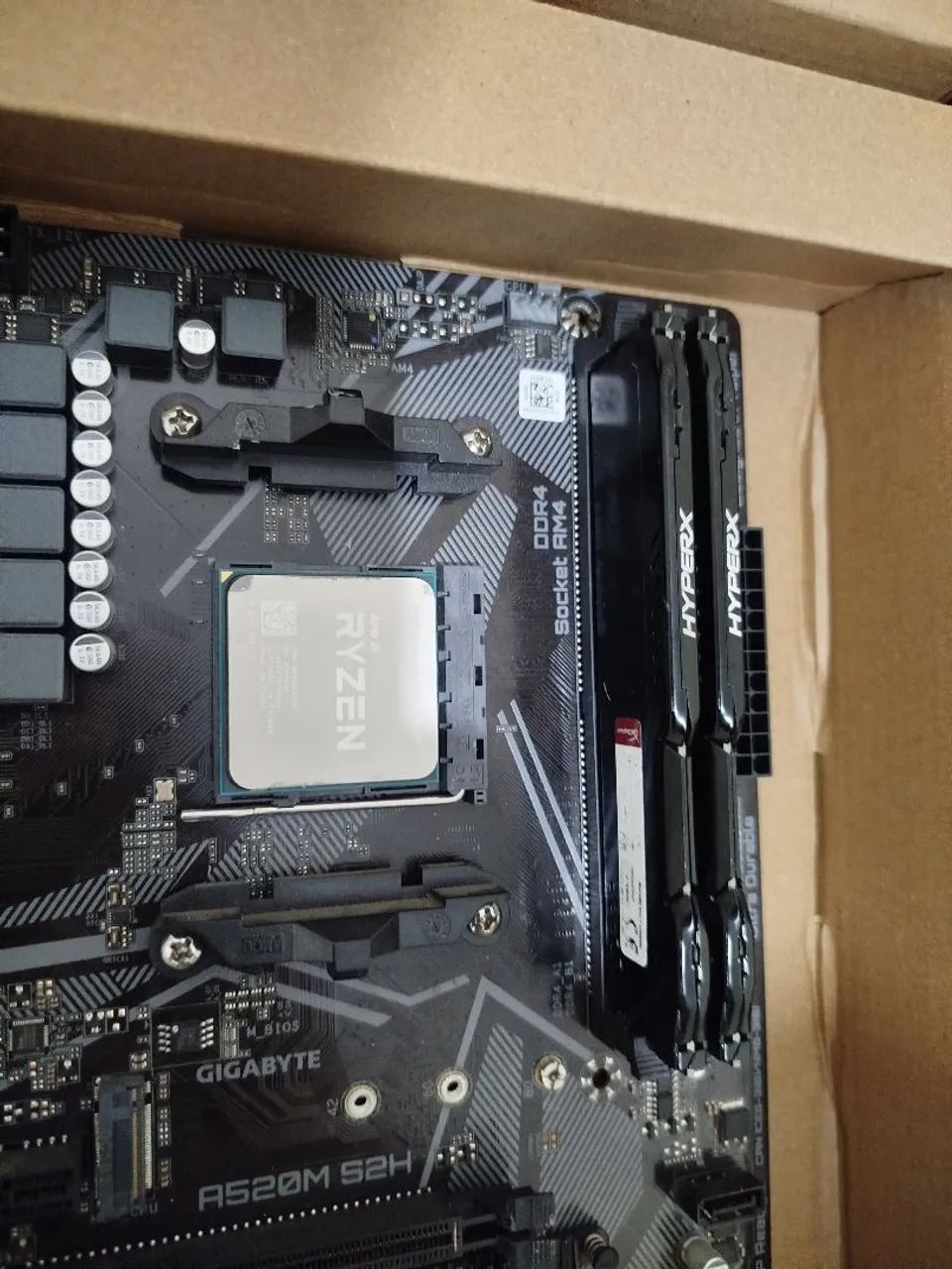 Kit Placa mãe+processador+Air cooler+Memória RAM | A520+RYZEN 5 4650GE+Cooler+16gb - Foto 2