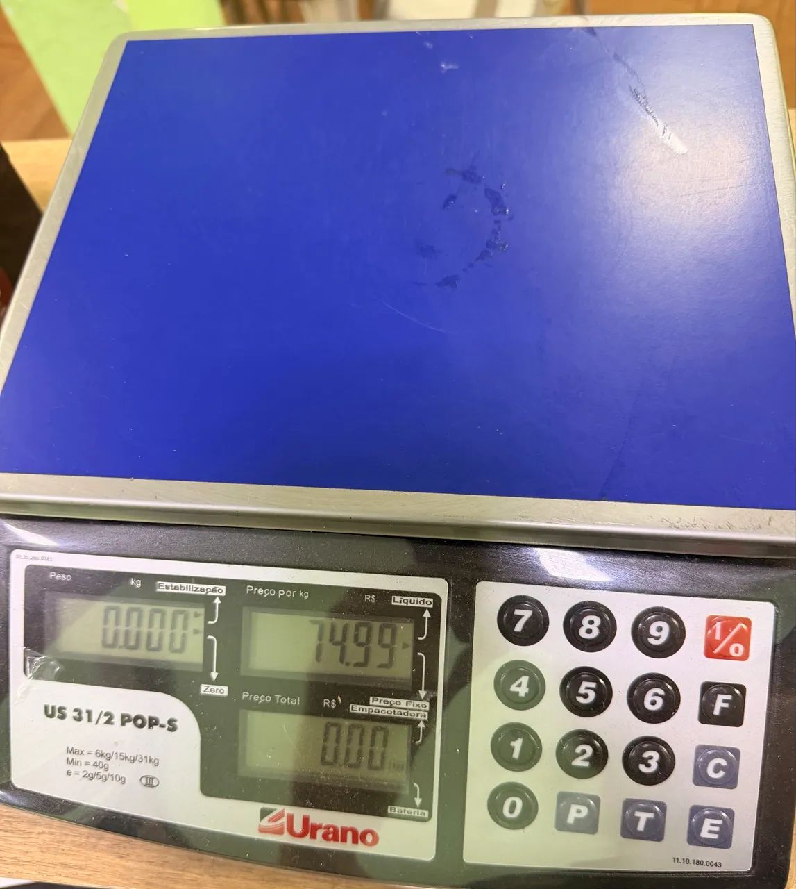 Balança Comercial Urano Pop-s 31 Kg (usb Azul)