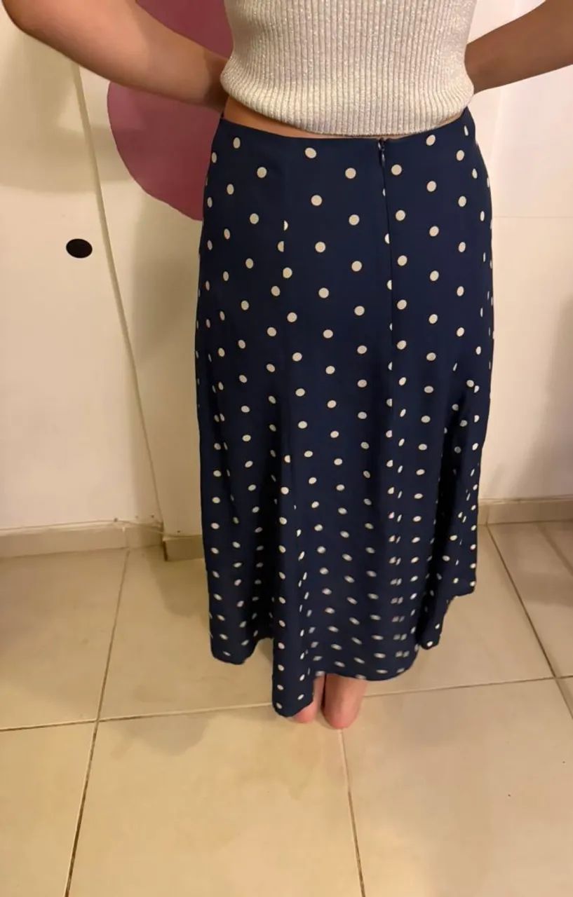 Saia Le Lis Blanc Azul com Bolinhas 38 - Foto 4
