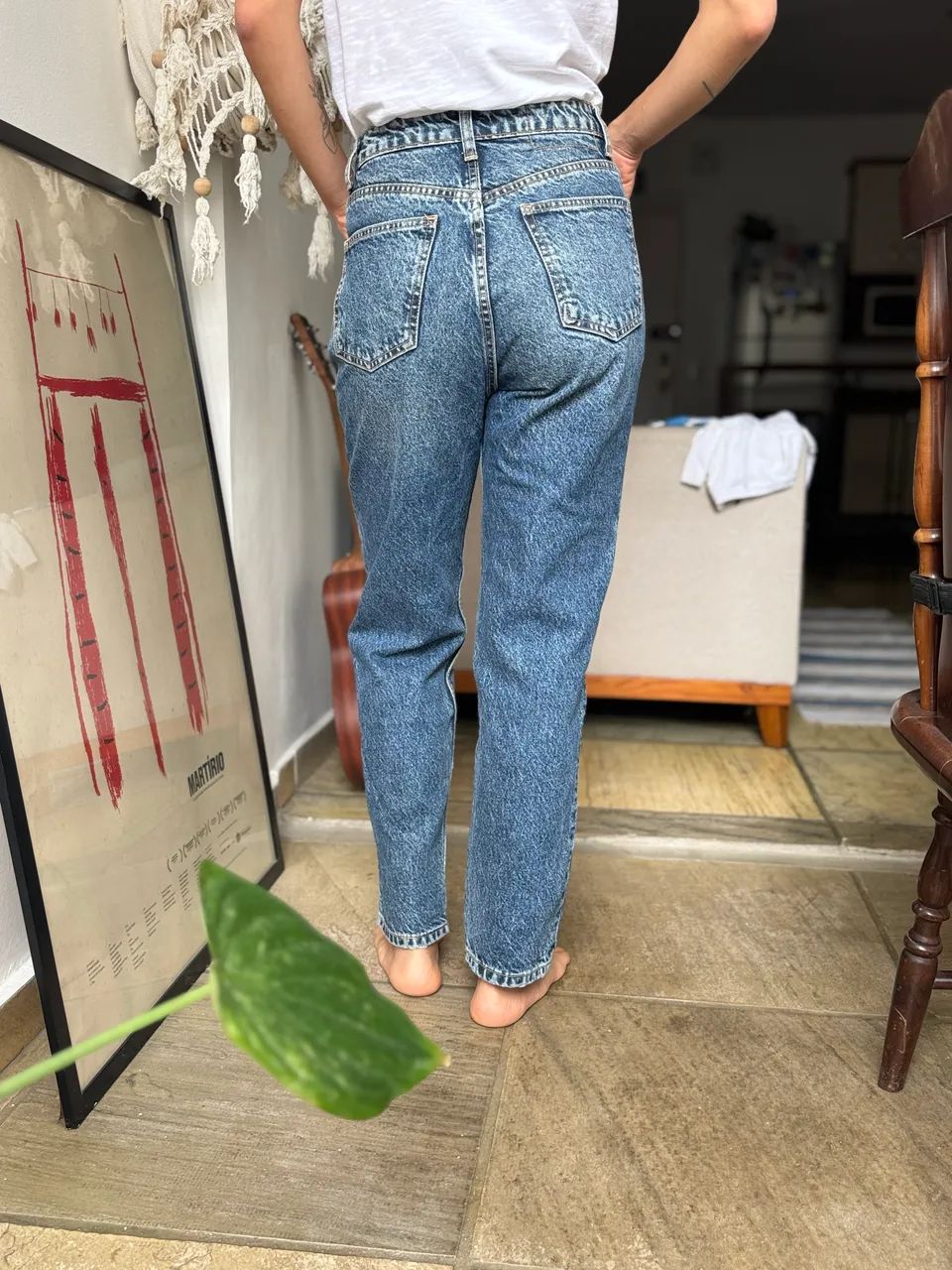 calça zara P jeans escuro  - Foto 2