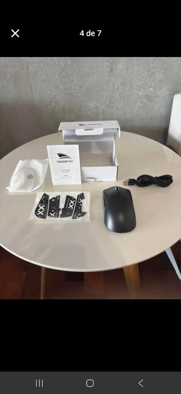 Mouse SMAILWOLF RS7 sem fio preto gamer - Foto 2