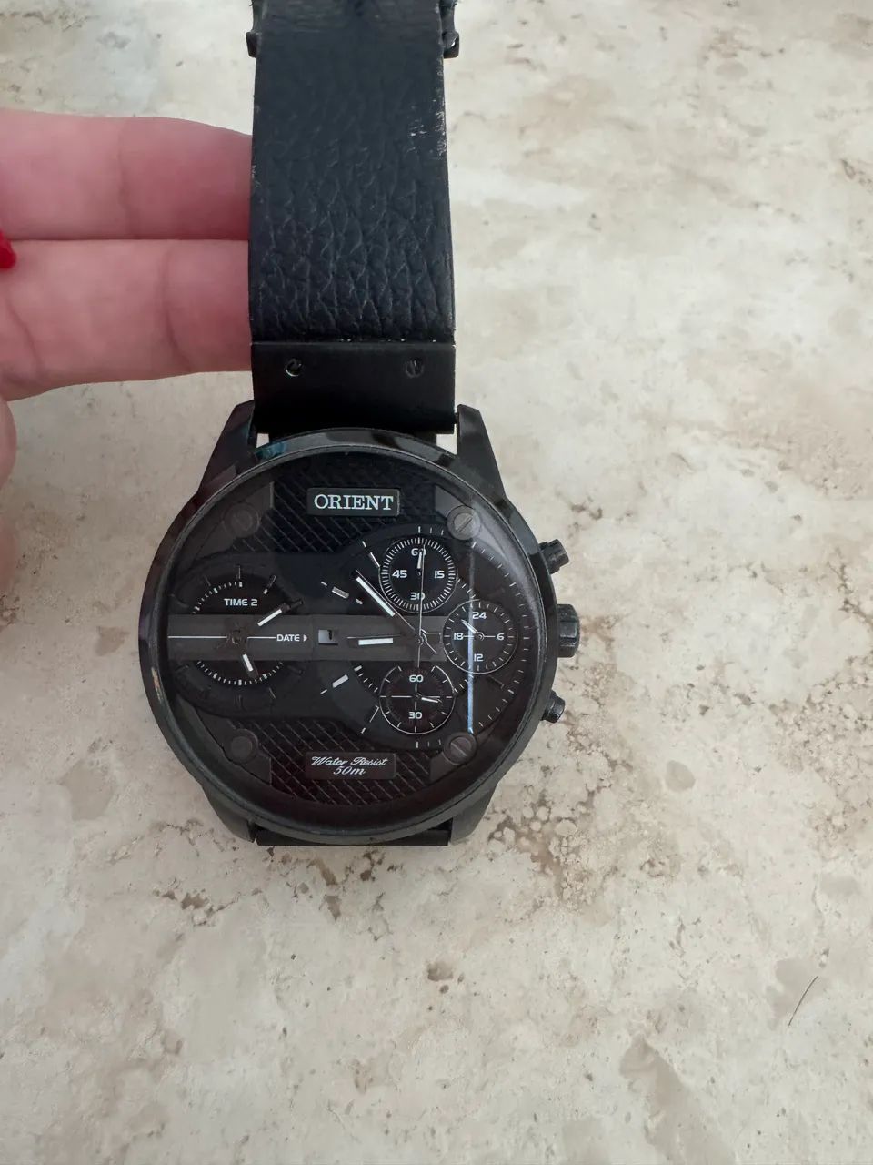 Relógio orient masculino pulseira couro  - Foto 3