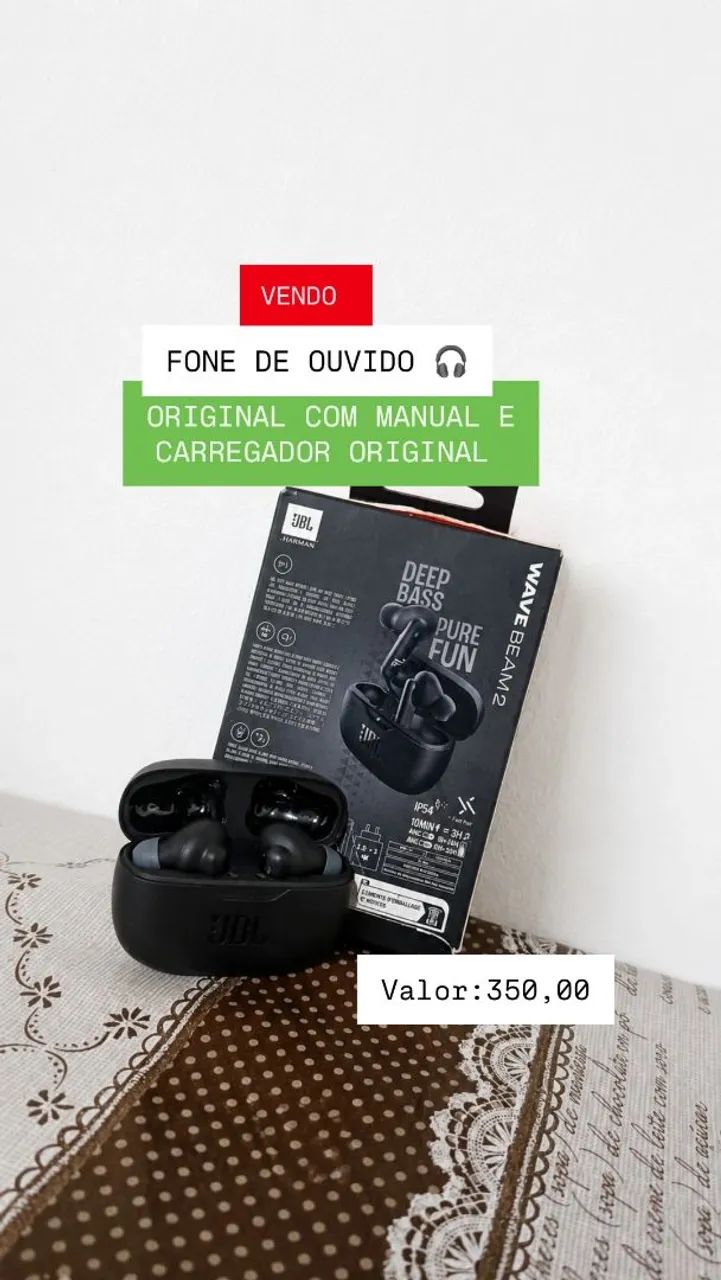 FONE DE OUVIDO ORIGINAL JBL