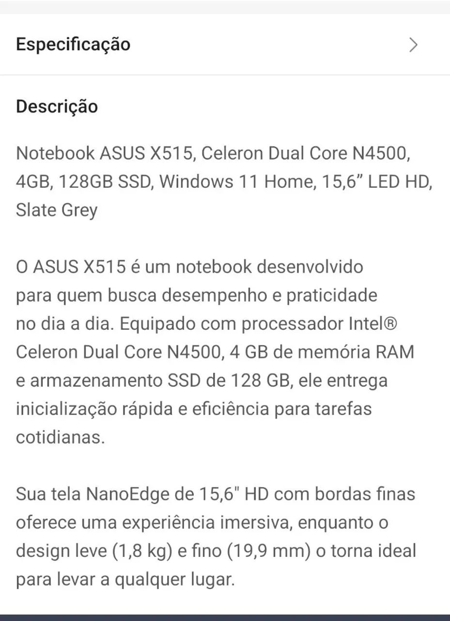 Vendo Nootbook Novo da Asus - Foto 5