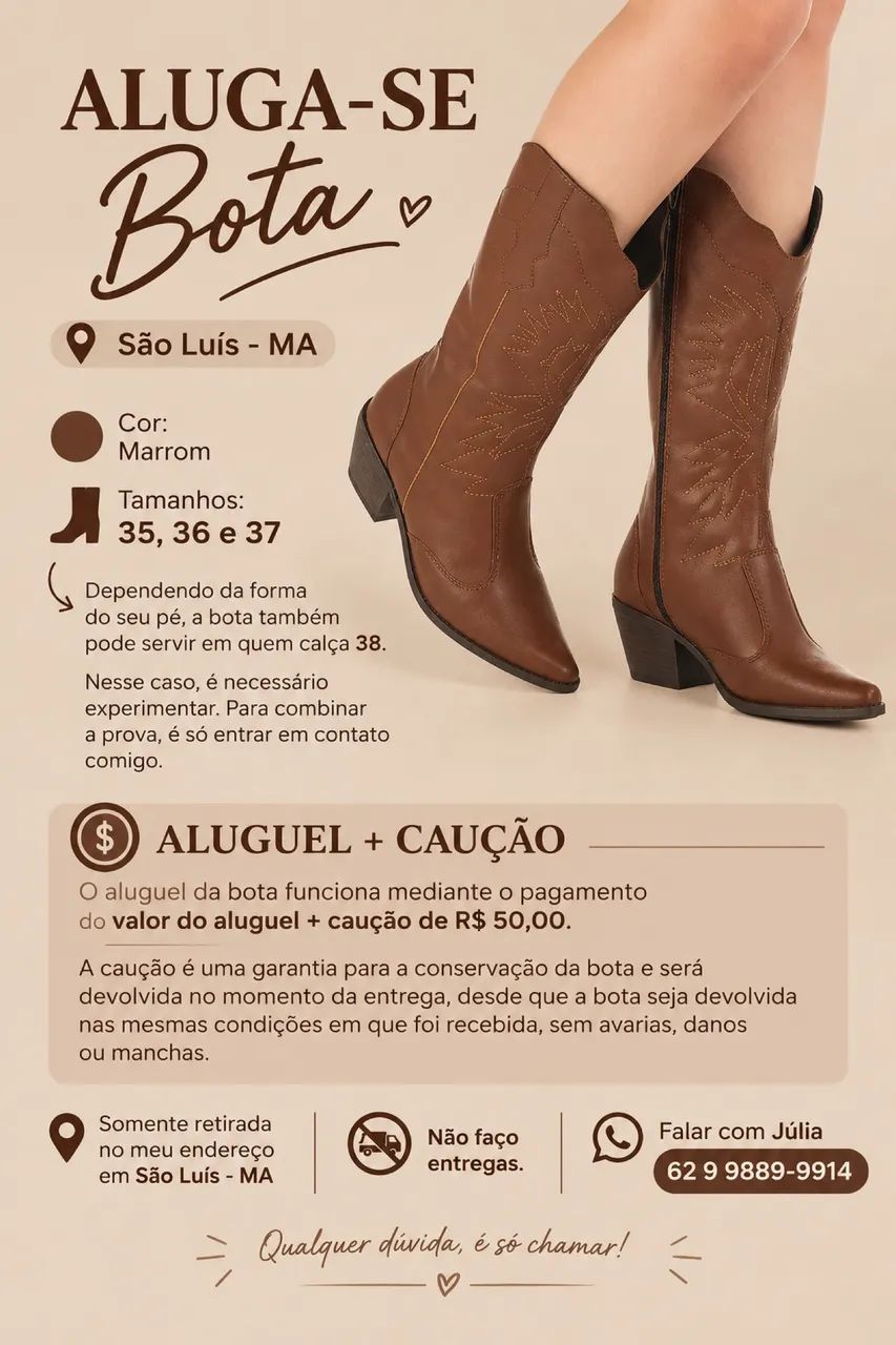 Aluguel de bota