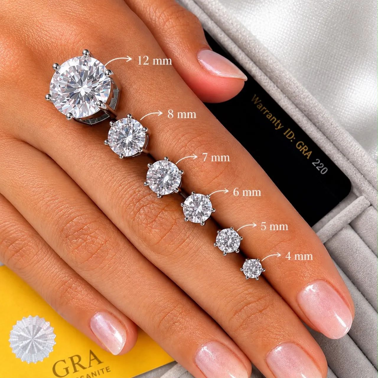 Brinco moissanite 4 mm prata 925 com ródio com certicado e garantia - Foto 3