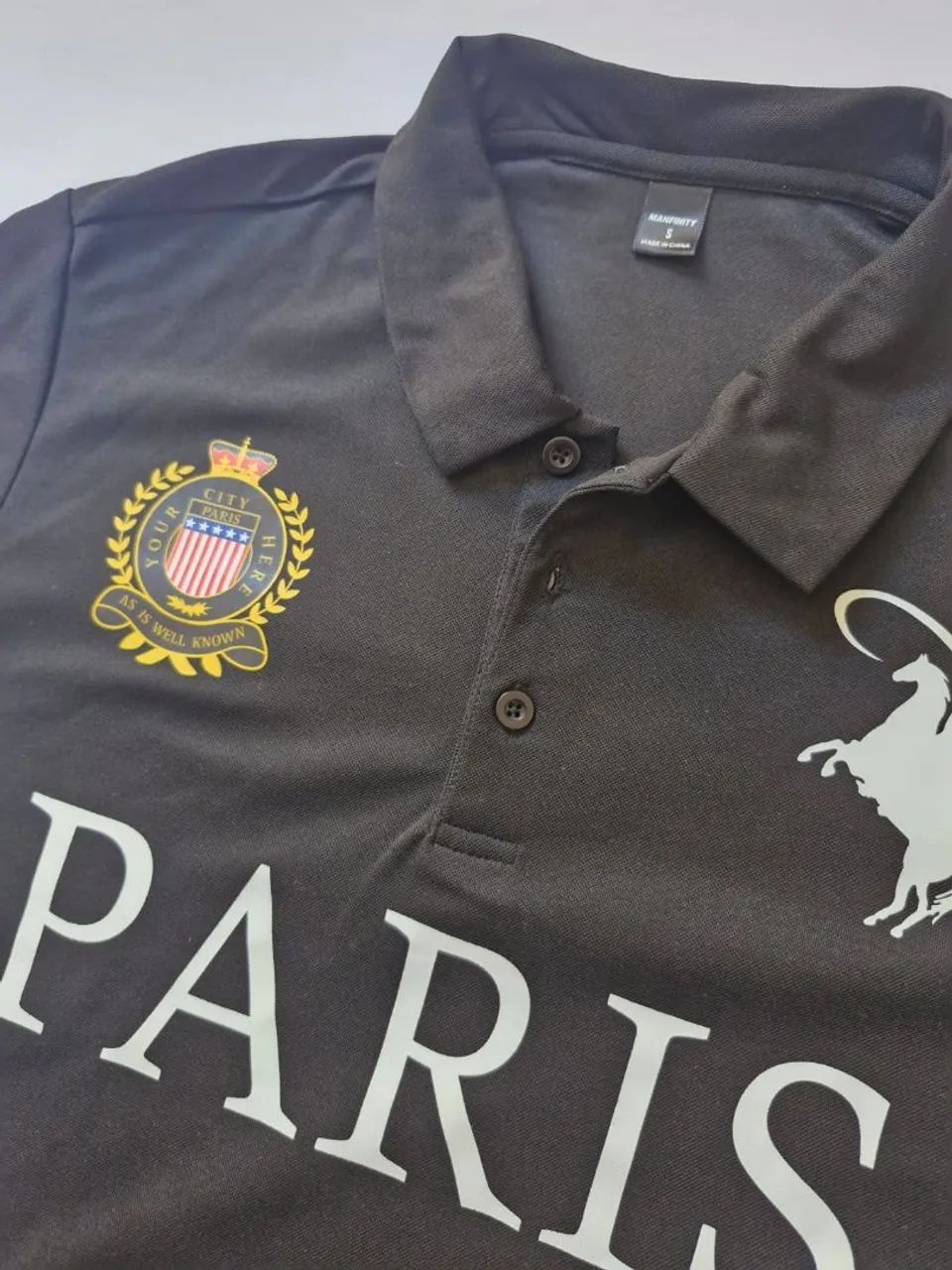 Camisa Polo PARIS Preta Premium Masculina - Foto 3