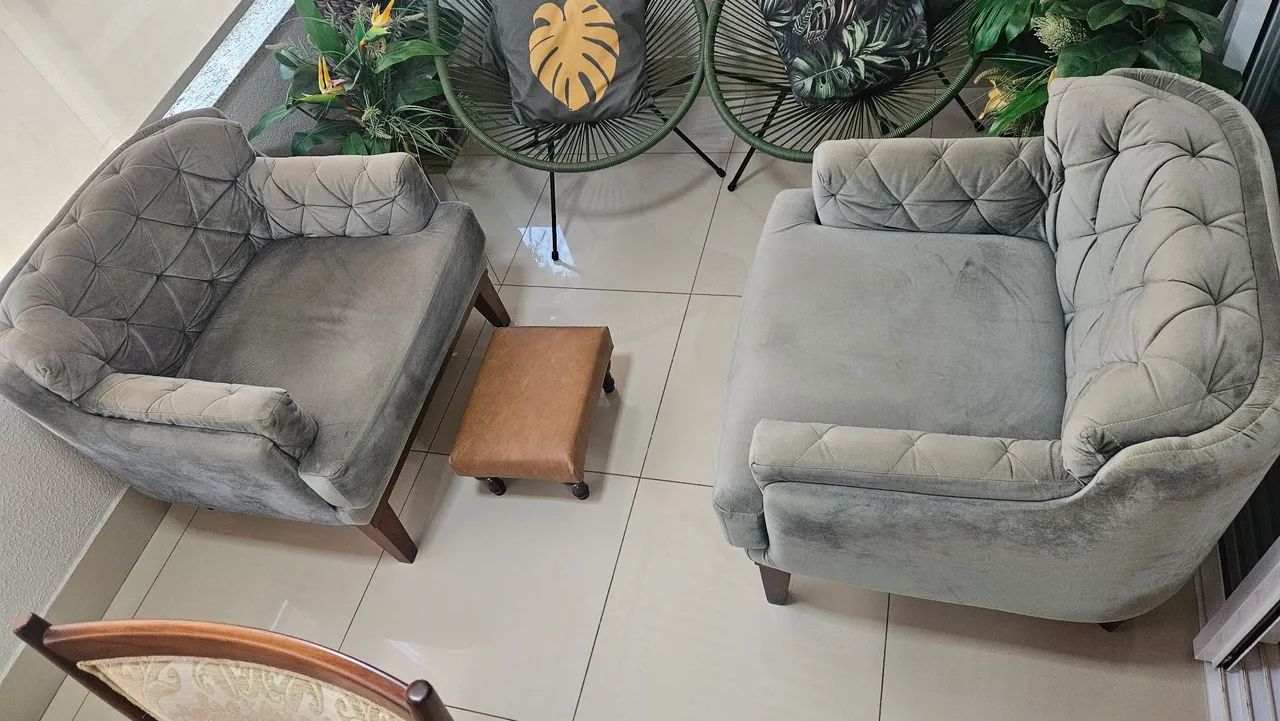 Poltrona decorativa em veludo - Foto 3