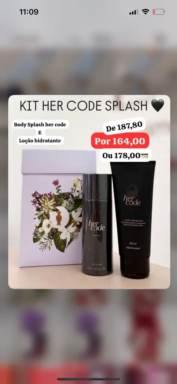 Kit her code body splash 