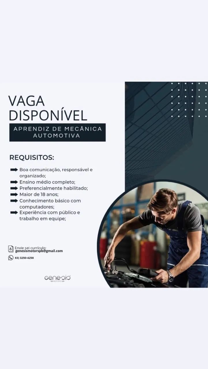VAGA APRENDIZ MECÂNICA