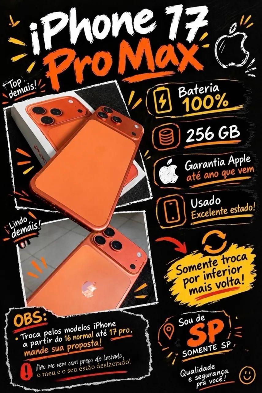 iPhone 17 pro Max troca