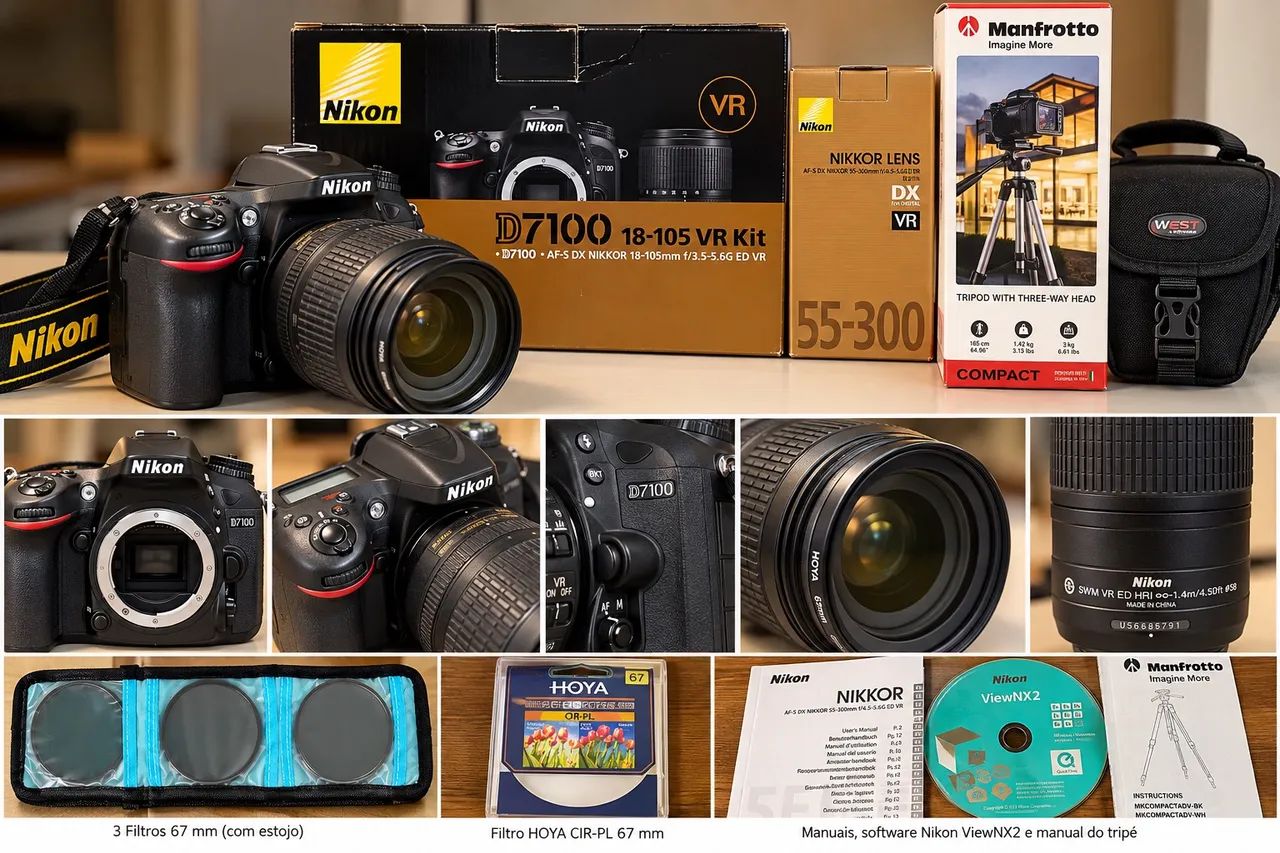 Nikon D7100 + Acessórios  