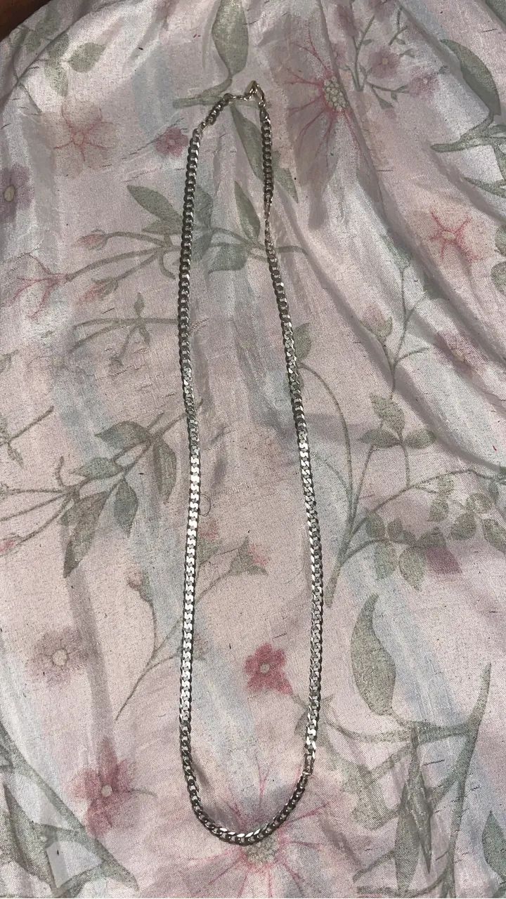 Cordão de prata 65cm largura 3 mm - Foto 2