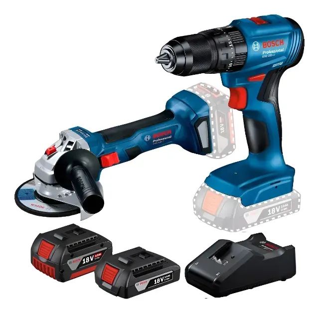 Combo Bosch Furadeira Gsb185-li + Esmerilhadeira Gws180li 2b
