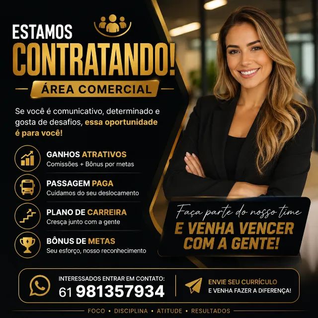 Vagas abertas - ASSISTENTE DE VENDAS