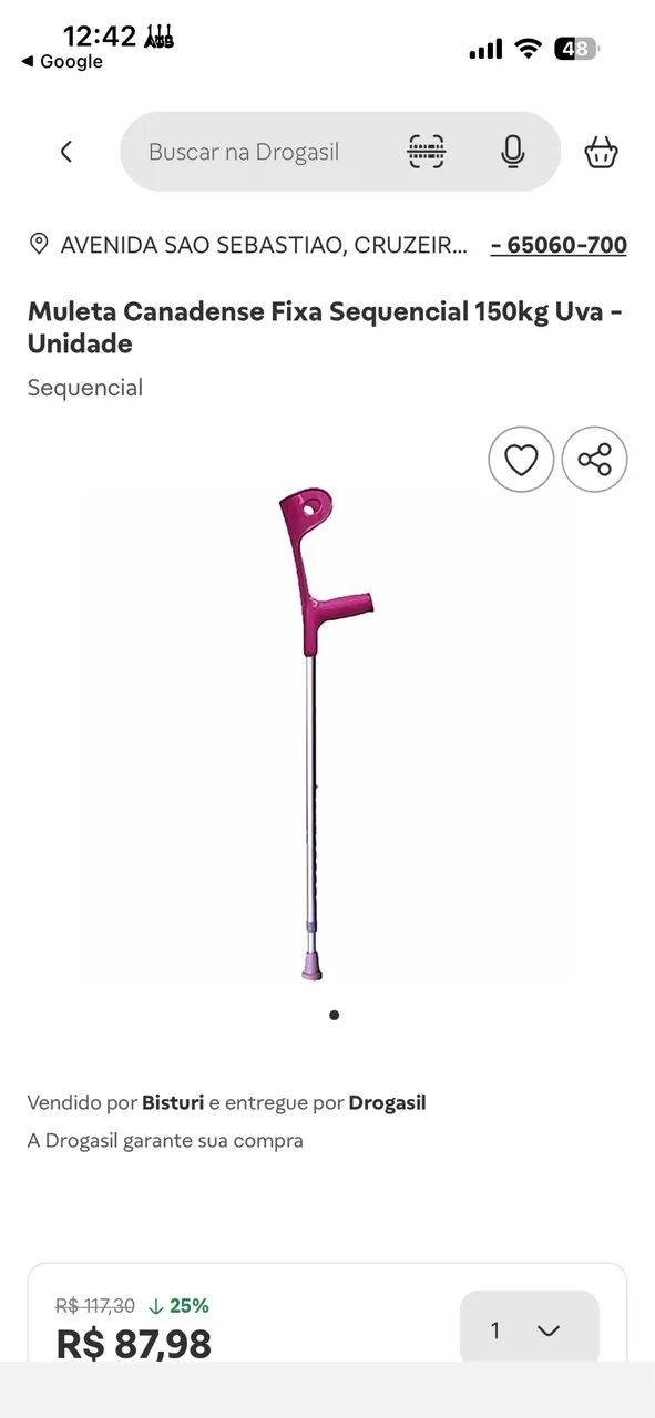 Muleta Canadense Fixa Sequencial 150kg - UNIDADE - Foto 4