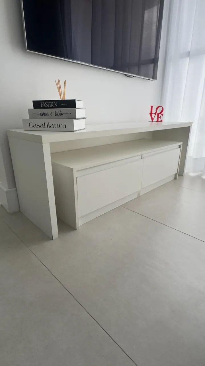 Rack de MDF Branco - Semi Novo