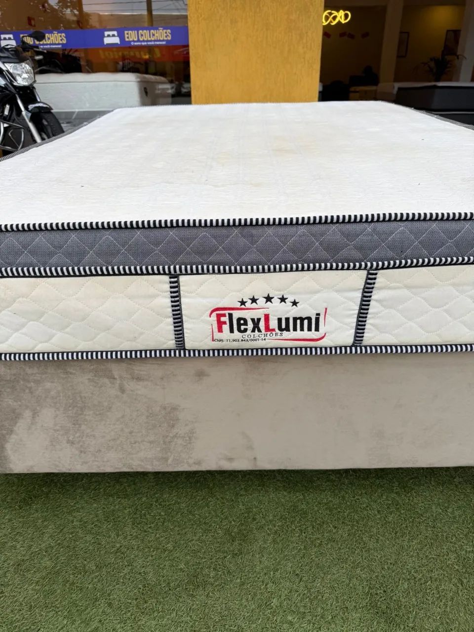Cama box Casal FLEXLUMI SEMINOVA TOP - ENTREGAMOS 