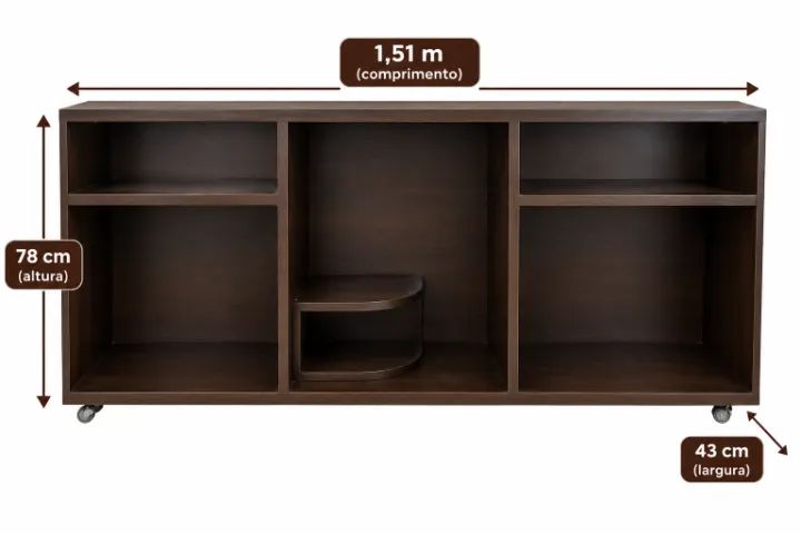 Rack para TV Grande com Rodízios para sala - Foto 2