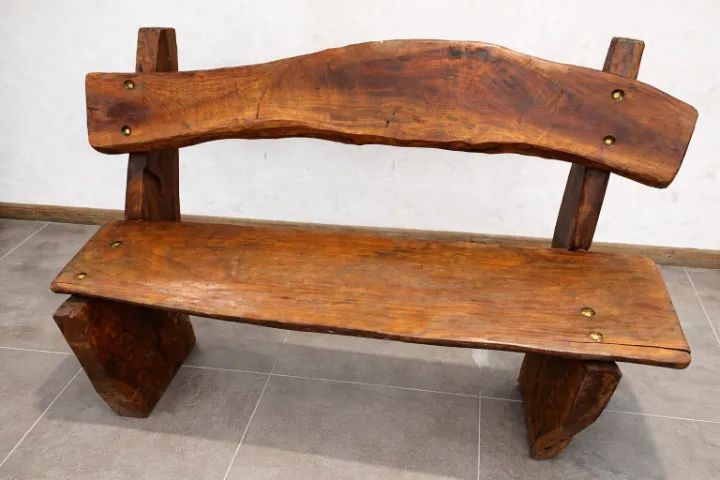 Rustic Bench Made of Sucupira and Paraju Wood – Unique Piece, Sturdy and Premium Style