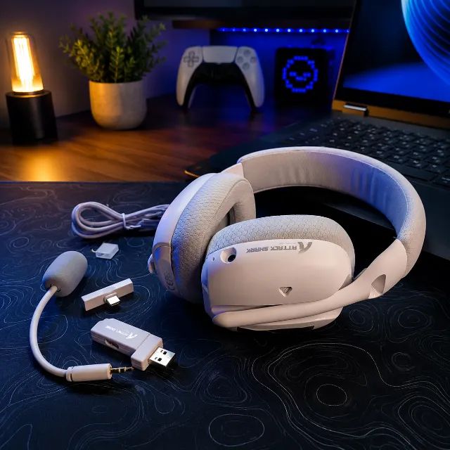 ATTACK SHARK L80PRO HEADSET GAMER SEM FIO - TRI-MODE (2.4G, BLUETOOTH E P2), ULTRA LEVE - Foto 3