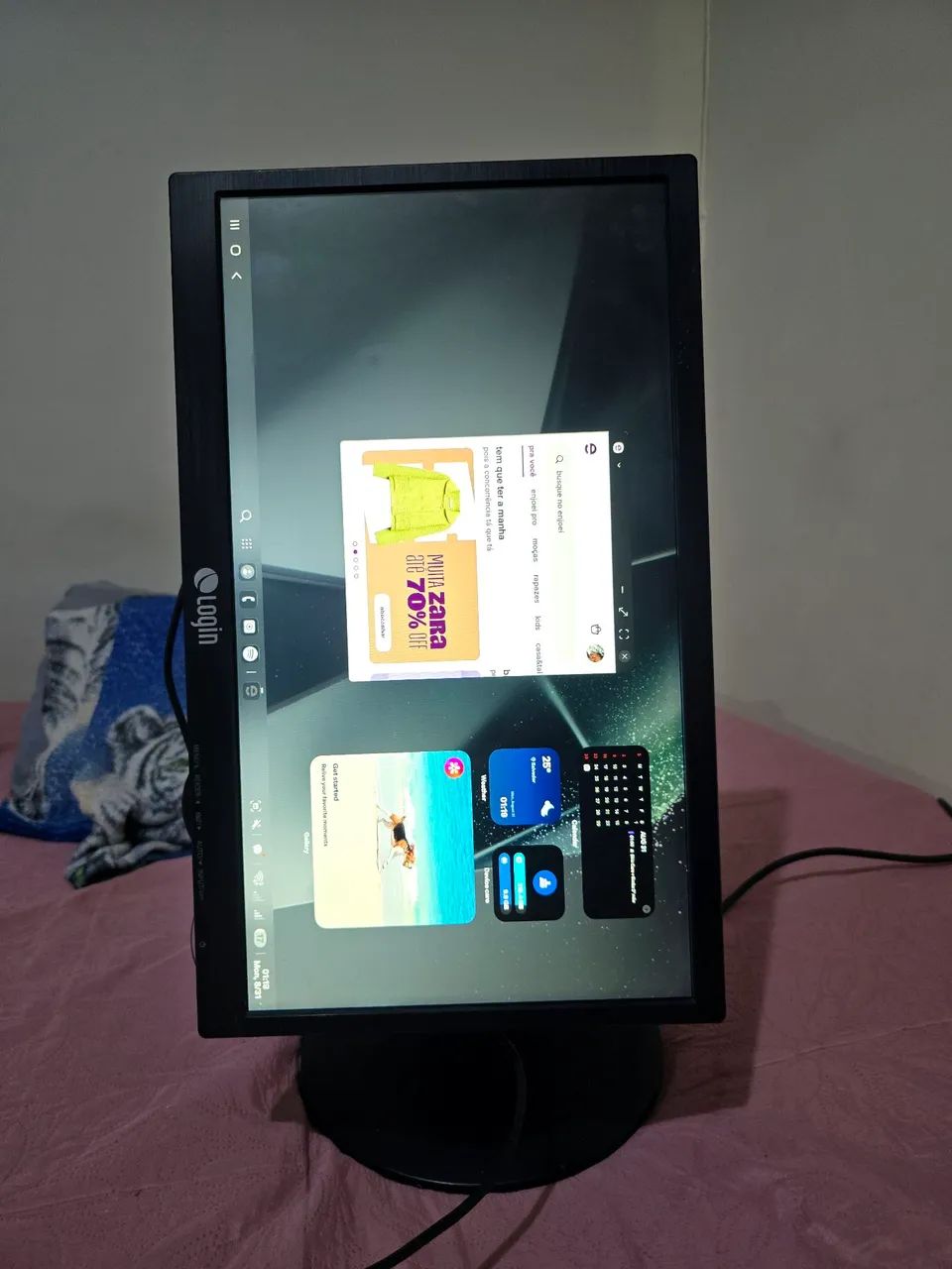 Monitor LED 20pol 75hrtz Base Giratória e Articulada - Foto 2