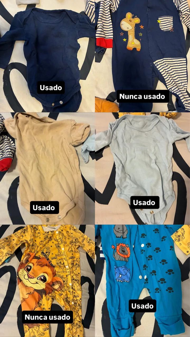 18 peças de roupa bebê masculino 1-3meses - Foto 3