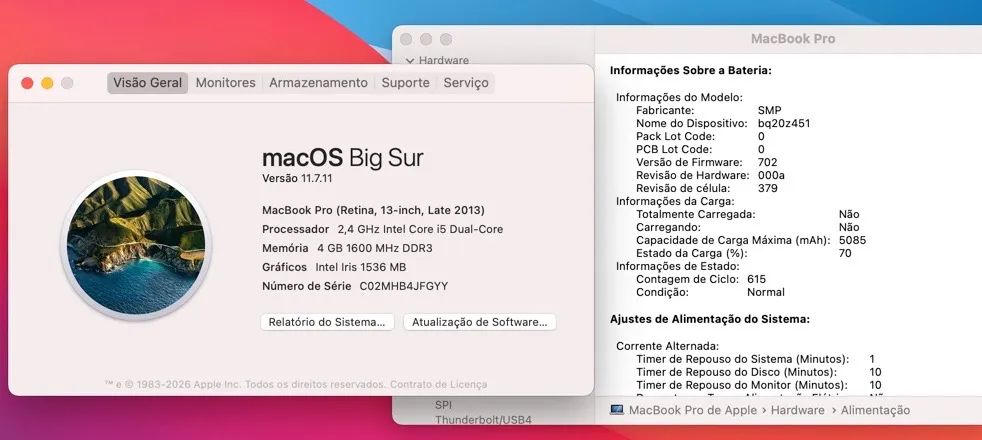 MacBook Pro 2013 (i5/4g/256g) 13 polegadas - Foto 2