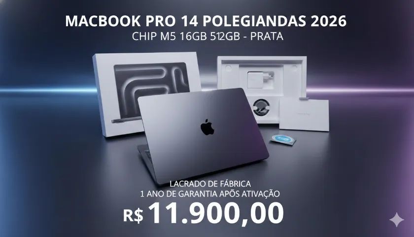 Apple Macbook Pro 14 Polegadas 2026 Chip M5 16gb 512gb Prata