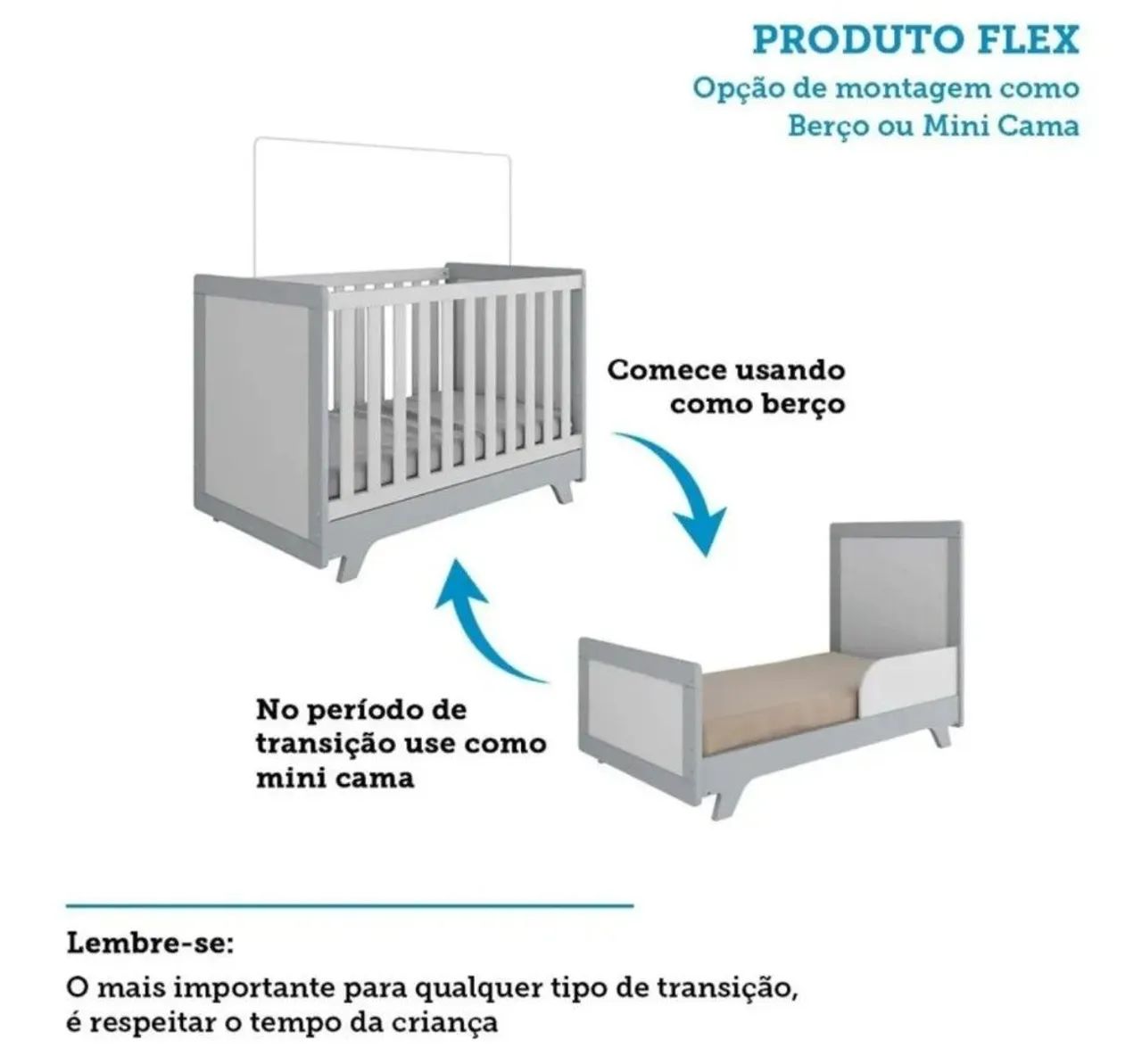 Berço 2  em 1 - berço e mini cama + colchão em ótimo estado - Foto 3