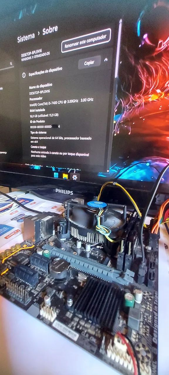 Kit 7ª geração placa Gigabyte H110m m.2 + i5 7400 +16gb ram ddr4 - Foto 5