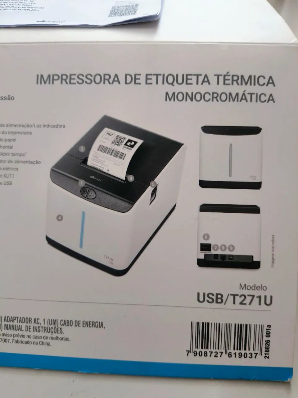 Impressora etiqueta térmica monocromática  USB T271U  - Foto 2