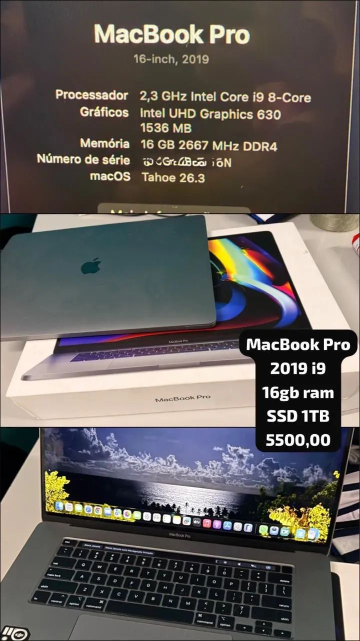 MacBook Pro 2019 i9 16 RAM SSD 1TB - Notebooks - Tremembé, São