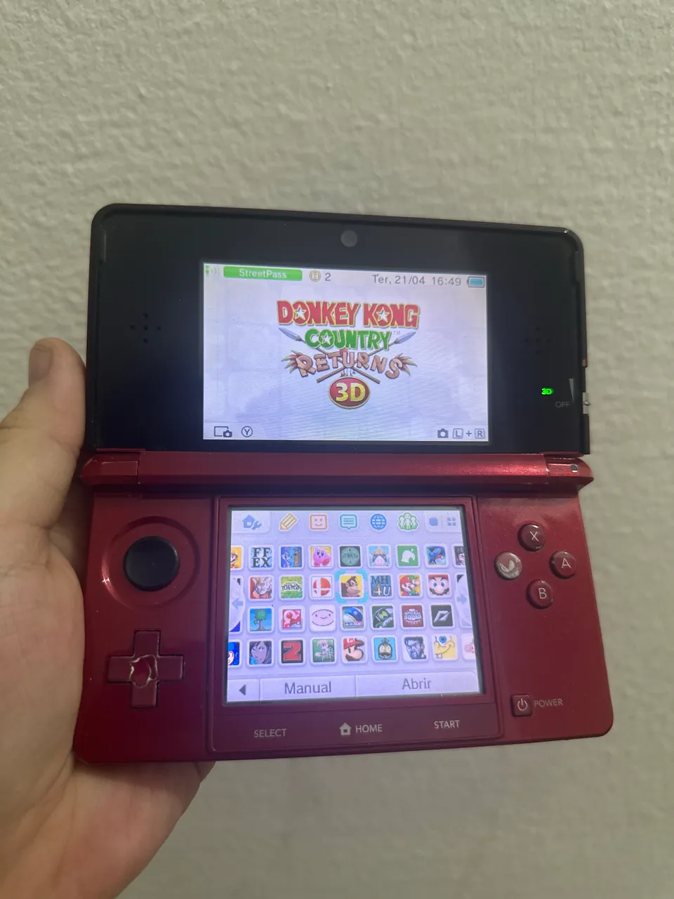 Nintendo 3ds Acqua Blue Destravado + 200 jogos instalados - Peças