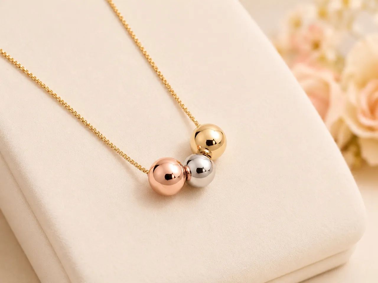 Gargantilha Three Balls em Ouro 18k 750