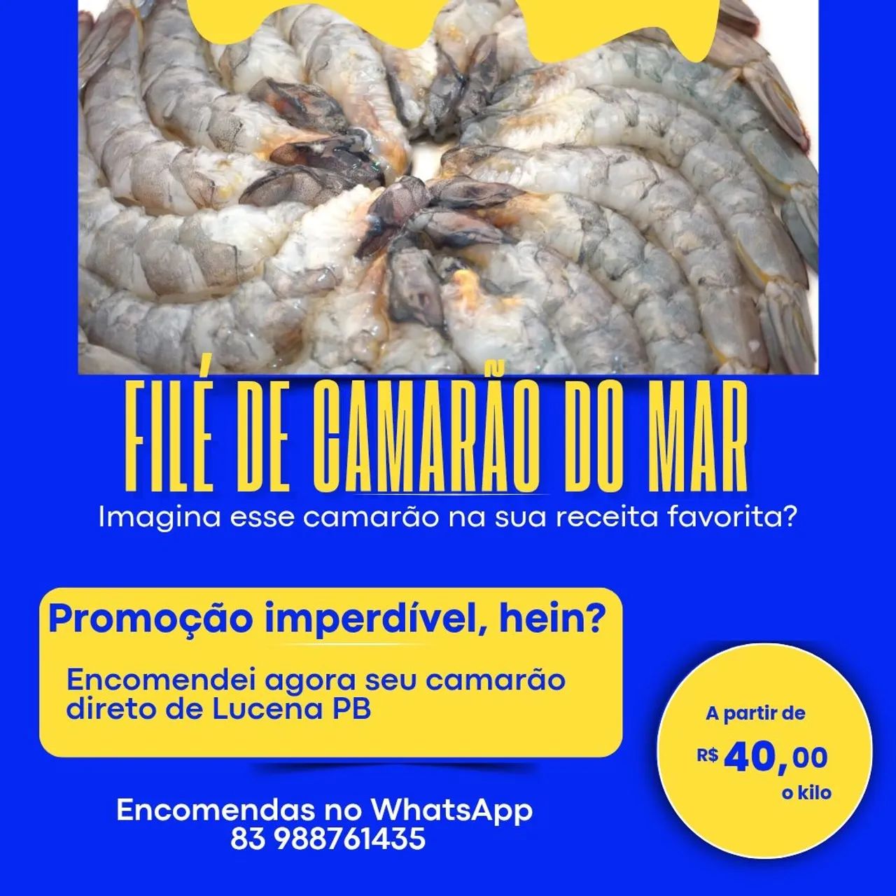 Filé de camarão do mar( espigudo)