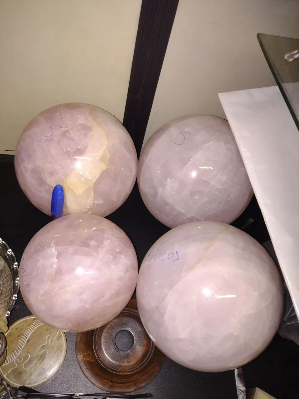 Bola de quartzo rosa 5kg extra  - Foto 2