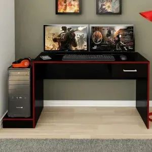 Mesa Gamer Preto/Vermelho