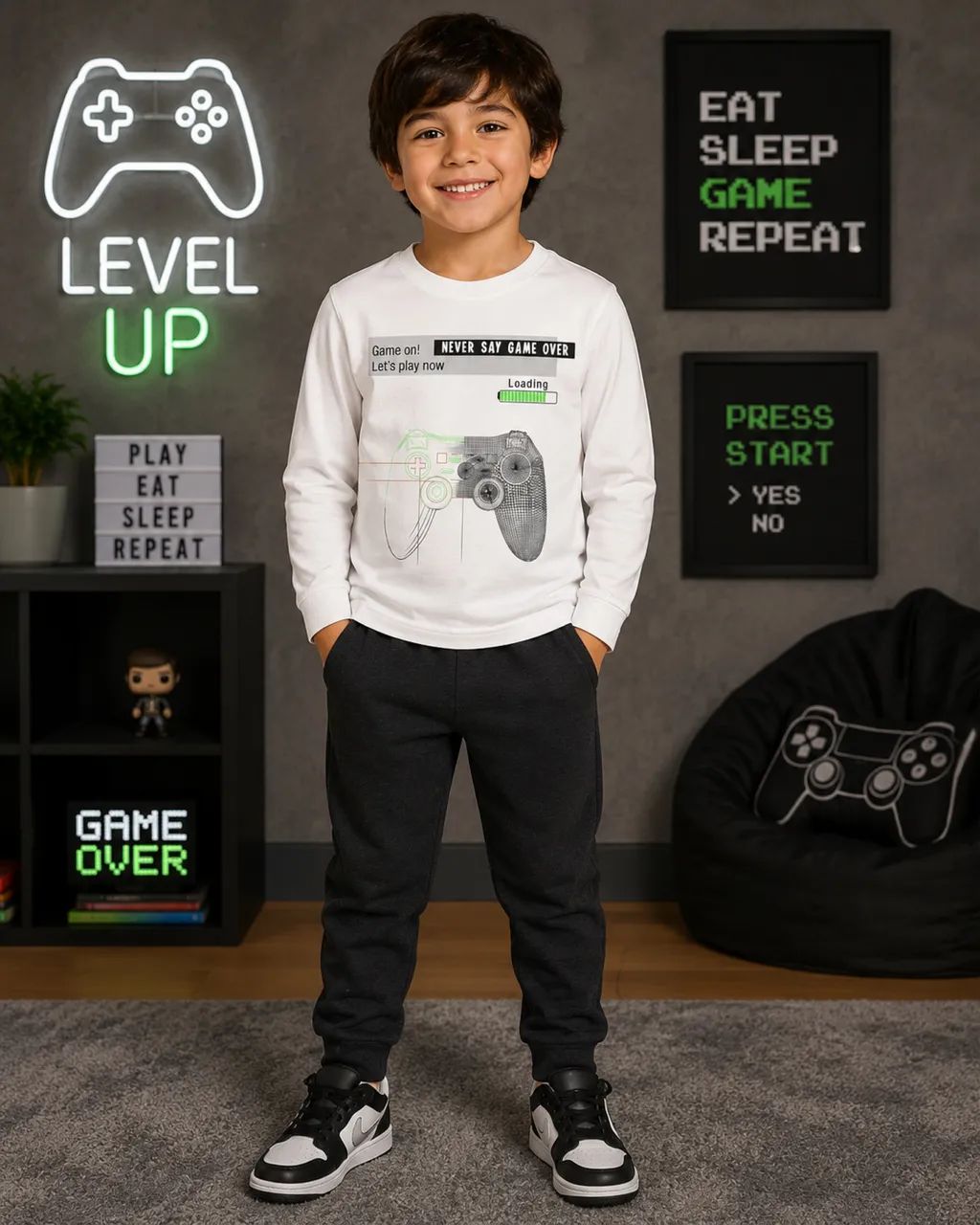 Conjunto moleton para meninos e moletom - 6 e 8 anos - Foto 4